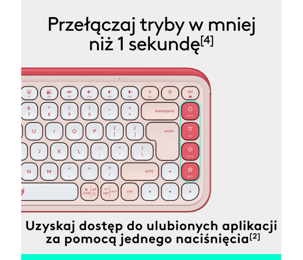 Logitech POP ICON Keys różowa - 1276195 - zdjęcie 9